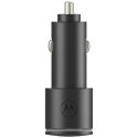 Ładowarka samochodowa Motorola TurboPower 45W Dual USB-A/USB-C z kablem USB-C 1m czarny