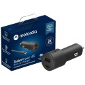 Ładowarka samochodowa Motorola TurboPower 45W Dual USB-A/USB-C z kablem USB-C 1m czarny