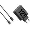 Ładowarka sieciowa Motorola TurboPower 125W Dual 2x USB-C z kablem USB-C 1m czarny