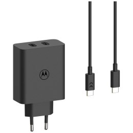 Ładowarka sieciowa Motorola TurboPower 125W Dual 2x USB-C z kablem USB-C 1m czarny