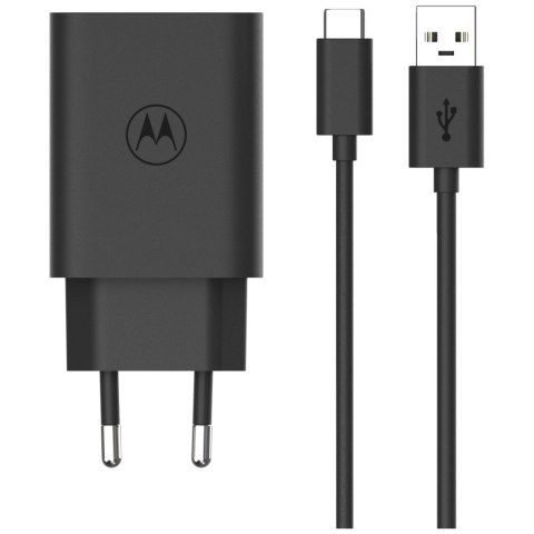 Ładowarka sieciowa Motorola TurboPower 33W USB-A z kablem USB-A do USB-C 1m czarny