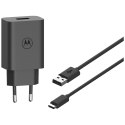 Ładowarka sieciowa Motorola TurboPower 33W USB-A z kablem USB-A do USB-C 1m czarny