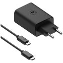 Ładowarka sieciowa Motorola TurboPower 50W Dual USB-C/USB-A z kablem USB-C 1m czarny