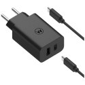 Ładowarka sieciowa Motorola TurboPower 50W Dual USB-C/USB-A z kablem USB-C 1m czarny