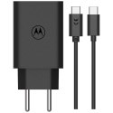 Ładowarka sieciowa Motorola TurboPower 50W Dual USB-C/USB-A z kablem USB-C 1m czarny
