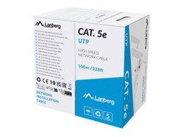 Lanberg Kabel LAN CAT.5E UTP 100M Solid CU Grey Fluke Passed | LCU5-12CU-0100-S