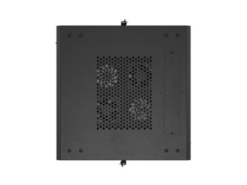 Szafa instalacyjna RACK stojąca 19" 15U 600x600 czarna drzwi perforowane Lanberg (flat pack)
