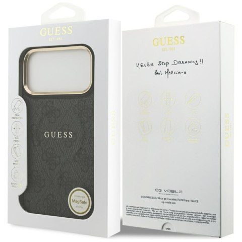 Etui Guess 4G PU Classic Logo MagSafe do iPhone 17 Pro Max czarny