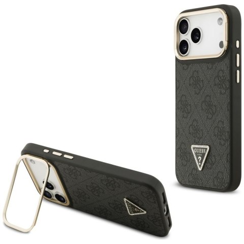 Etui Guess 4G PU Triangle Logo & Stand Camera Magsafe do iPhone 17 Pro Max czarny