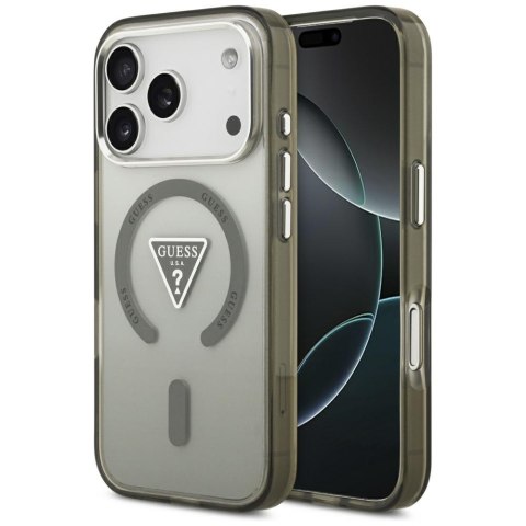 Etui Guess IML Gradient Triangle Logo MagSafe do iPhone 17 Pro khaki