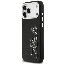 Etui Karl Lagerfeld FW Grained Signature Logo do iPhone 17 Pro Max czarny