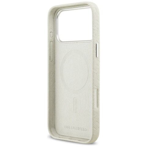 Etui Karl Lagerfeld FW Stamped Karl MagSafe do iPhone 17 Pro Max beżowy