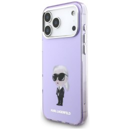 Etui Karl Lagerfeld IML Aquarelle Karl & Choupette & Logo MagSafe do iPhone 17 Pro Max fioletowy
