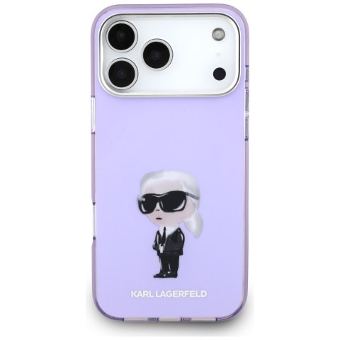 Etui Karl Lagerfeld IML Aquarelle Karl & Choupette & Logo MagSafe do iPhone 17 Pro Max fioletowy