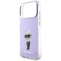Etui Karl Lagerfeld IML Aquarelle Karl & Choupette & Logo MagSafe do iPhone 17 Pro Max fioletowy