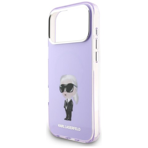 Etui Karl Lagerfeld IML Aquarelle Karl & Choupette & Logo MagSafe do iPhone 17 Pro Max fioletowy