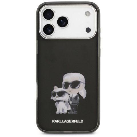 Etui Karl Lagerfeld IML Aquarelle Karl & Choupette & Logo MagSafe do iPhone 17 Pro czarny
