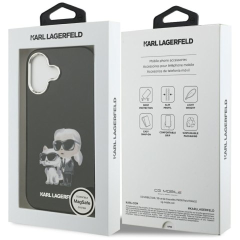 Etui Karl Lagerfeld IML Aquarelle Karl & Choupette & Logo MagSafe do iPhone 17 czarny