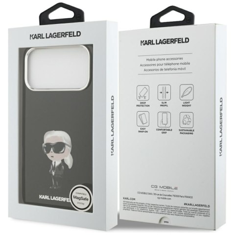 Etui Karl Lagerfeld IML Aquarelle Karl & Logo MagSafe do iPhone 17 Pro Max czarny