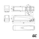 Green Cell Bateria litowo-jonowa Rowery elektryczne Down Tube Li-Ion, 48V, 13000mAh, 624Wh