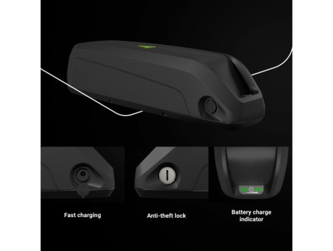 Green Cell Bateria litowo-jonowa Rowery elektryczne Down Tube Li-Ion, 48V, 14500mAh, 696Wh