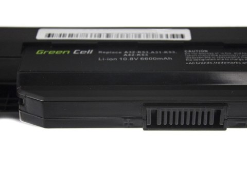 Green Cell baterie dla Asus Asus A537 K53 K53E K53S K53SV X53 X53S X53U, Li-Ion, 11.1V, 6600mAh, AS05