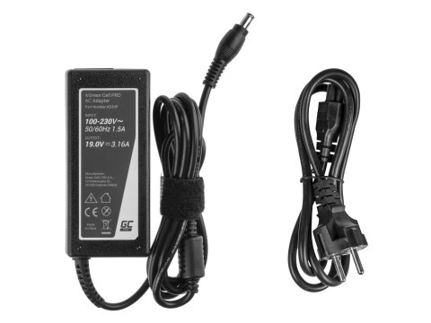 Green Cell do ładowarka / AC adapter 19V 3.16A 60W do Samsung R519 R719 RV510 NP270E5E NP275E5E NP300E5A NP300E5E NP300E5C