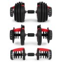 Hantel regulowany żeliwny z podstawką obciążenie 2,5-24 kg MOVEPRO