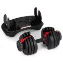 Hantel regulowany żeliwny z podstawką obciążenie 2,5-24 kg MOVEPRO