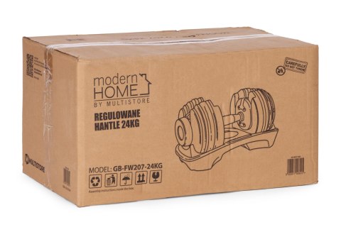 Hantel regulowany żeliwny z podstawką obciążenie 2,5-24 kg MOVEPRO