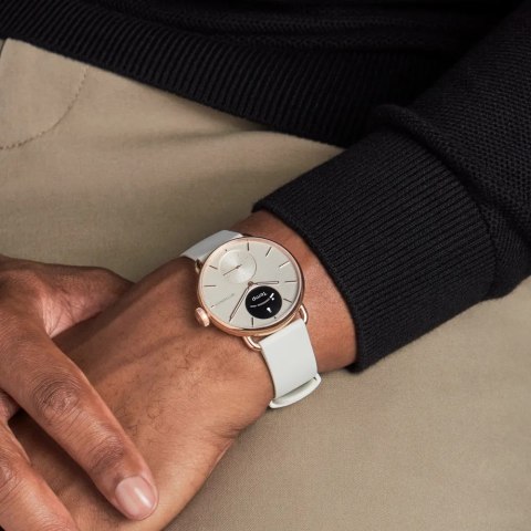 Zegarek hybrydowy Withings ScanWatch 2 - Stal nierdzewna - Hybrydowy inteligentny zegarek z paskiem - Fluoroelastomer - Rozmiar 