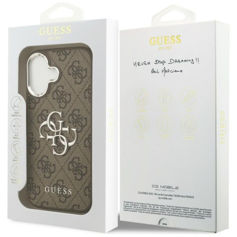 Etui Guess 4G Big 4G Classic Logo do iPhone 17 brązowy srebrny