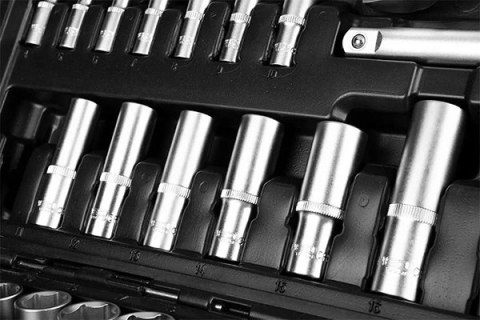 Zestaw kluczy nasadowych10-216, 216 szt, rozmiary 1/2, 1/4, 3/8, walizka, NEO TOOLS