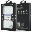 Etui BMW M Silicon Horizontal Line MagSafe do iPhone 17 Pro Max biały