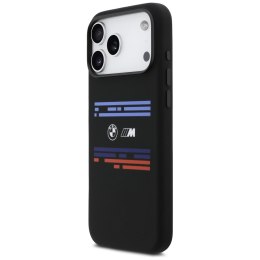 Etui BMW M Silicon Horizontal Line MagSafe do iPhone 17 Pro Max czarny