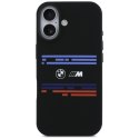 Etui BMW M Silicon Horizontal Line MagSafe do iPhone 17 czarny