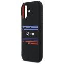 Etui BMW M Silicon Horizontal Line MagSafe do iPhone 17 czarny