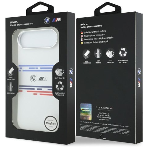 Etui BMW M Silicon Horizontal Line MagSafe do iPhone Air biały