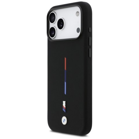 Etui BMW M Silicon Tricolor Line MagSafe do iPhone 17 Pro Max czarny