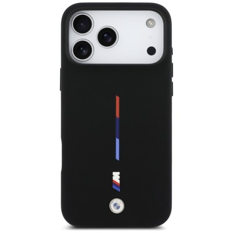 Etui BMW M Silicon Tricolor Line MagSafe do iPhone 17 Pro Max czarny