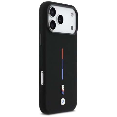 Etui BMW M Silicon Tricolor Line MagSafe do iPhone 17 Pro Max czarny