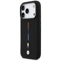 Etui BMW M Silicon Tricolor Line MagSafe do iPhone 17 Pro czarny