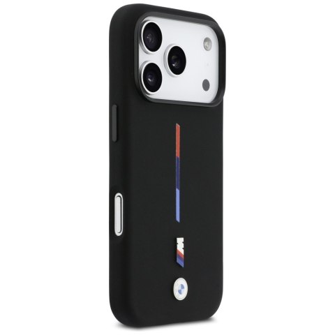 Etui BMW M Silicon Tricolor Line MagSafe do iPhone 17 Pro czarny