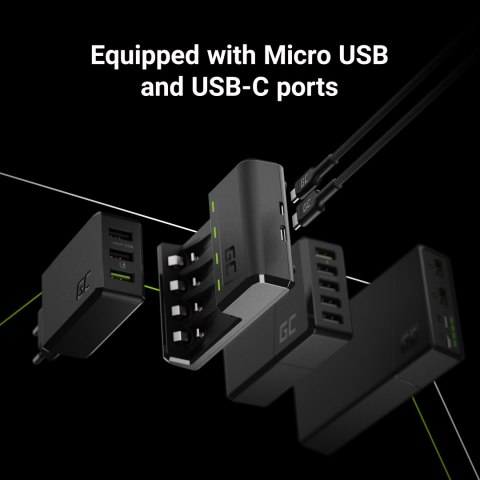 Green Cell ładowarka do aparatu GRSETGC02, na 4 szt. AAA HR03, NiMH, 110-240V, 1.2A, ładowanie pojedynczych cel, w zestawie 4 ba