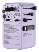 VERBATIM CHARGE 'N' TRAVEL 70W 2C CHOWANY UNIWERSALNY ADAPTER PODRÓŻNY FIOLETOWY