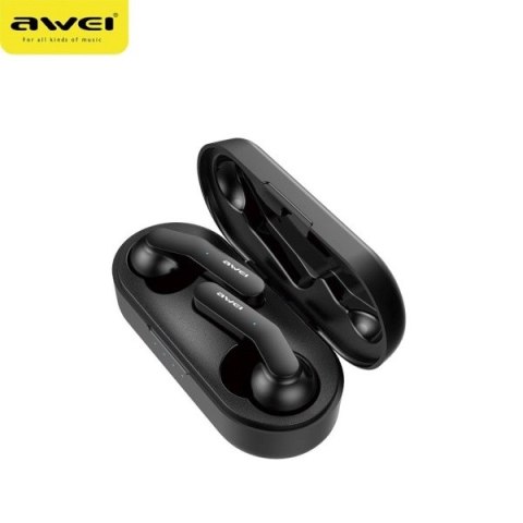 AWEI słuchawki Bluetooth 5.0 T10C TWS + stacja dokująca czarny/black