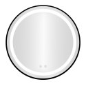 Lustro łazienkowe LED okrągłe ścienne 60 cm 3 barwy anti-fog włącznik dotykowy ModernHome