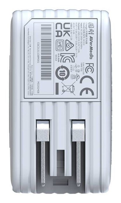 Stacja ładująca AVerMedia, Core GO (GC313) Biała, 100W GaN, HDMI