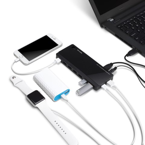 Hub TP-LINK UH720 (7x USB 3.0; kolor czarny)