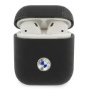 BMW BMA2SSLBK AirPods cover czarny/black Geniune Leather Silver Logo